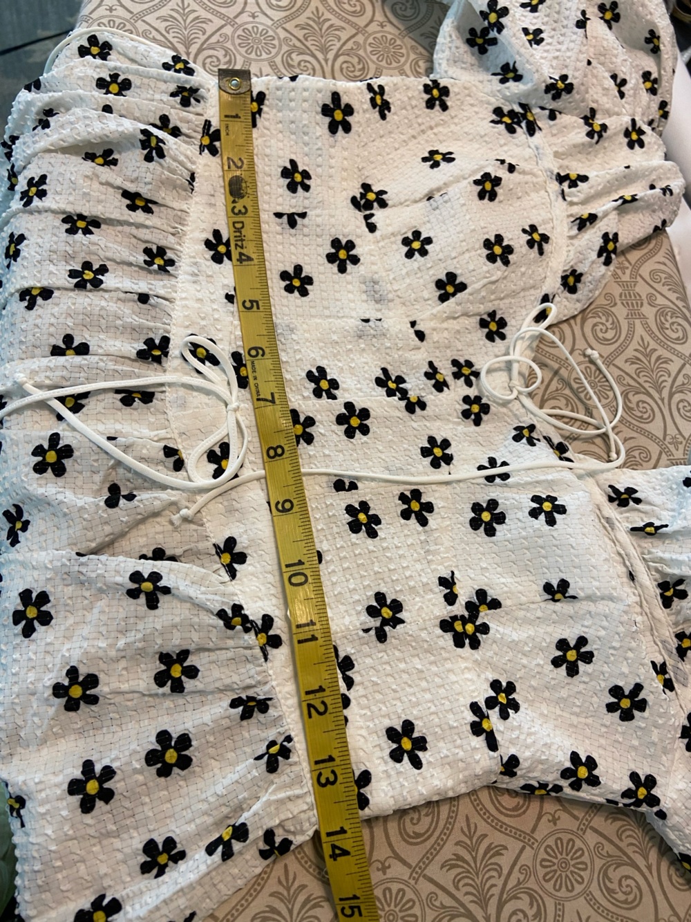 For Love & Lemons Connie White Babydoll Mini Dress Black Floral Print Small S - Picture 5 of 14